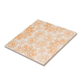 Licht Oranje Wit  Symmetrisch Geometrisch Tegeltje (Zijkant)