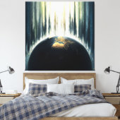 *~* Licht over Donkere Aarde Kosmische AP70 Canvas Afdruk (Insitu (Slaapkamer))