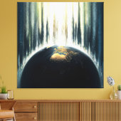 *~* Licht over Donkere Aarde Kosmische AP70 Canvas Afdruk (Insitu (Woonkamer))