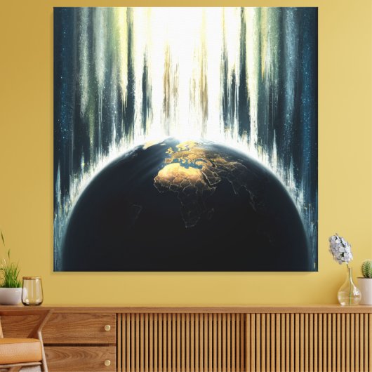 *~* Licht over Donkere Aarde Kosmische AP70 Canvas Afdruk (Insitu (Woonkamer))