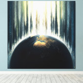 *~* Licht over Donkere Aarde Kosmische AP70 Canvas Afdruk (Insitu (Houten vloer))