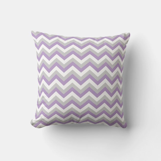 Licht Paars Chevron Bold Modern ZigZag Pattern Kussen (Voorkant)