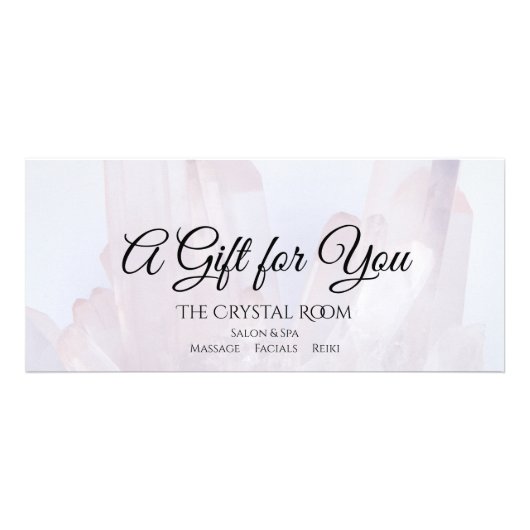 Licht Paars Crystals Spa Salon Cadeaucertificaat Reclamekaart (Voorkant)