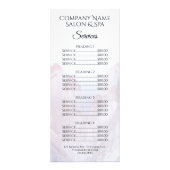 Licht Paars Crystals Spa Salon Service Menu (Voorkant)
