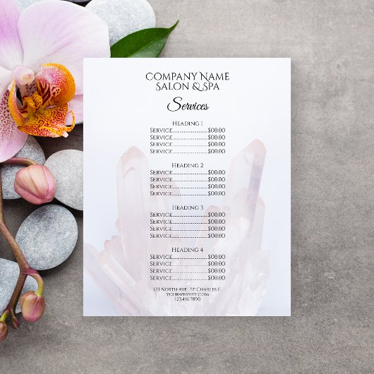 Licht Paars Crystals Spa Salon Services Menu