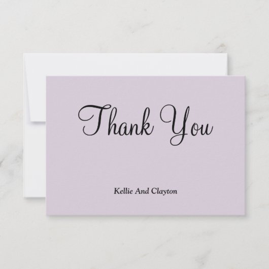 Licht Paars Dank u wel kaarten (Voorkant)