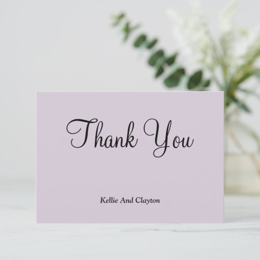 Licht Paars Dank u wel kaarten (Staand voorkant)