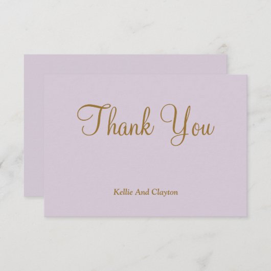 Licht Paars Dank u wel kaarten (Voorkant / Achterkant)