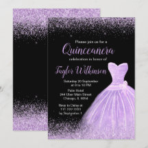 Licht Paars dress Faux Glitter Quinceanera