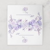Licht Paars Dusty Blue Floral Violet Table Number Plaatskaartje (Buitenkant ongevouwen)