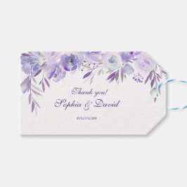 Licht Paars Dusty Blue Floral Wedding Cadeaulabel