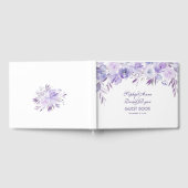 Licht Paars Dusty Blue Floral Wedding Gastenboek (Volledig)
