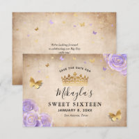 Licht Paars en gouden Roos Parchment Elegant