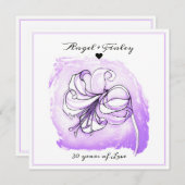 Licht Paars en White Lily 30th Wedding Jubileum (Voorkant / Achterkant)