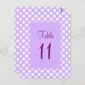 Licht Paars en wit pols Dot Table Number Post Briefkaart (Voorkant / Achterkant)
