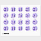 Licht Paars en zilver Faux Glitter Agate Birthday Ronde Sticker (Vel)