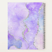 Licht Paars en zilver Faux Glitter Agate Planner (Achterkant)