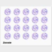 Licht Paars en zilver Faux Glitter Agate Ronde Sticker (Vel)