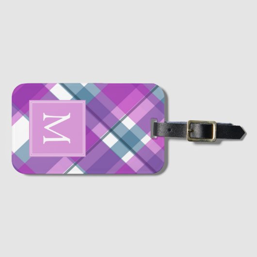 Licht Paars geplakt monogram Bagagelabel (Voorkant (horizontaal))