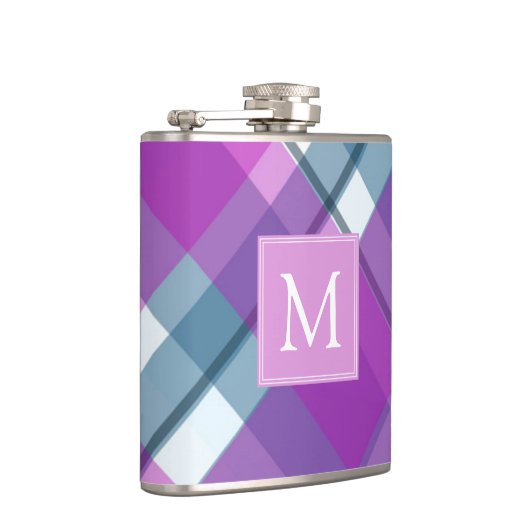 Licht Paars geplakt monogram Heupfles (Rechts)