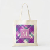Licht Paars geplakt monogram Tote Bag (Voorkant)