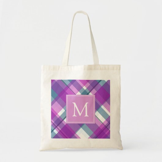 Licht Paars geplakt monogram Tote Bag (Voorkant)