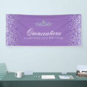 Licht Paars, Glitter Quinceanera Spandoek (Beurs)