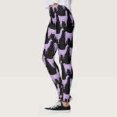 Licht Paars glitter Sparkles Llama patroon Leggings (Links)