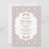 Licht Paars Gold Moroccan Vrijgezellenfeest nodigt Kaart (Voorkant)