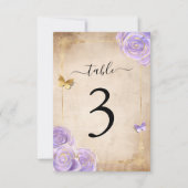Licht Paars gouden Roos Wedstrijktafel Aantal Kaar Kaart (Voorkant)