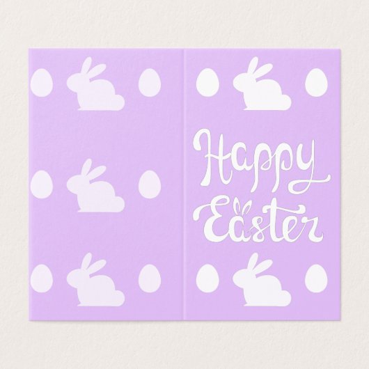 Licht Paars Happy Paaspakket van 25 Mini Kaarten (Buitenkant ongevouwen)