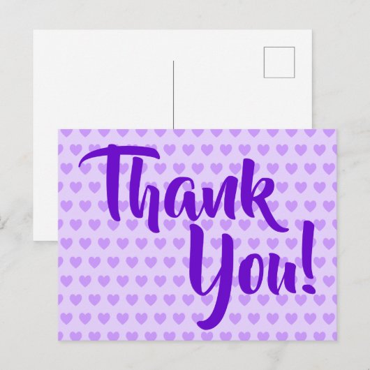 Licht Paars Hartelijk dank Briefkaart (Voorkant / Achterkant)
