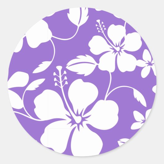 LICHT PAARS HAWAÏAN HULA (HIBISCUS) RONDE STICKER (Voorkant)