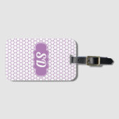 Licht Paars Honeycomb Hexagon Pattern Custom Mono Bagagelabel (Voorkant (horizontaal))