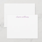 Licht Paars Lavender Girly Modern Elegant Script Notitiekaartje (Voorkant / Achterkant)
