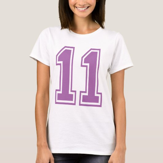 LICHT PAARS NUMMER 11 T-SHIRT (Voorkant)