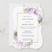 Licht Paars Roos Floral Baby shower Kaart (Voorkant)