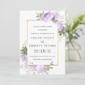 Licht Paars Roos Rustic Floral Wedding Kaart (Staand voorkant)