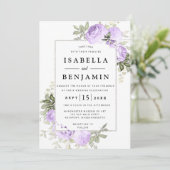 Licht Paars Roos Uitnodiging tot huwelijk (Staand voorkant)