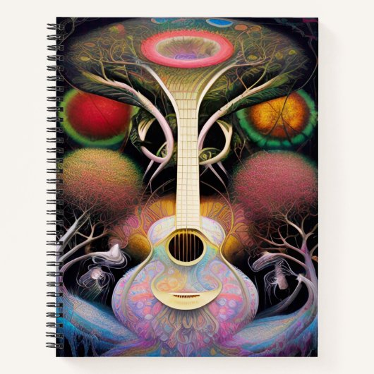 Licht Paars Roze Acoustic Guitar Tree of Life Notitieboek (Voorkant)