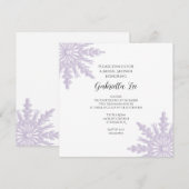 Licht Paars Snowflakes Winter Vrijgezellenfeest Kaart (Voorkant / Achterkant)
