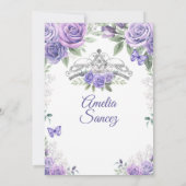 Licht Paars Spaans meisje 16e verjaardag Kaart (Achterkant)