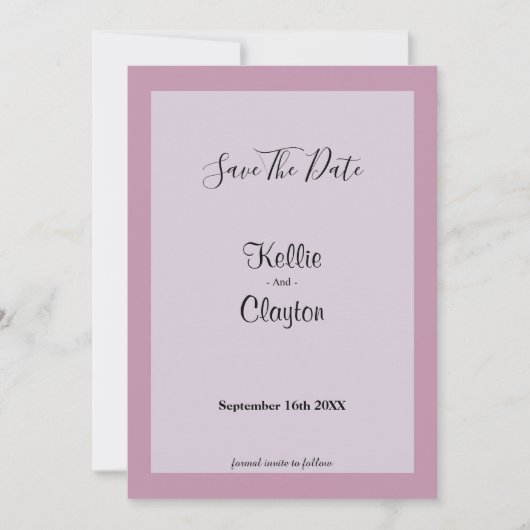 Licht Paars vormde sparen de Datum Save The Date (Voorkant)