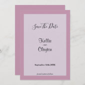 Licht Paars vormde sparen de Datum Save The Date (Voorkant / Achterkant)