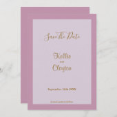 Licht Paars vormde sparen de Datum Save The Date (Voorkant / Achterkant)