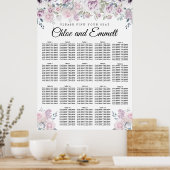 Licht Paars witte flacon 18-tabel zitplaatje Poster (Keuken)