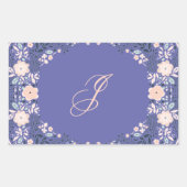 Licht Paars Zacht Monogram Floral Persoonlijk Aang Rechthoekige Sticker (Voorkant)