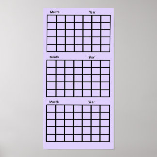 Licht Paarse 3 maanden kalender Poster