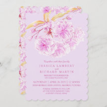 Licht paarse bloesem waterverf bruiloft