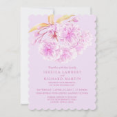 Licht paarse bloesem waterverf bruiloft kaart (Voorkant)